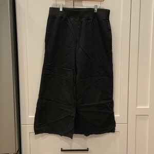 Wearables Black Linen Wide-Leg Pants cropped